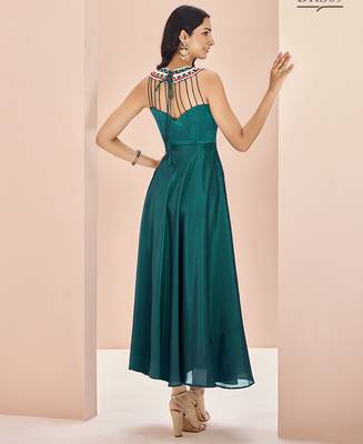 Stunning teal green hand work gown 4