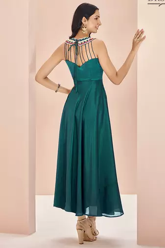 Stunning teal green hand work gown