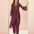 Mesmeric maroon hand work kurta set
