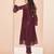 Mesmeric maroon hand work kurta set