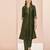 Olive hand work straight kurta set