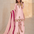 baby pink color beautiful embroidery and sequence work silk blend kurti palazzo set