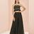 Classic black hand work crop top palazzo set