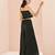 Classic black hand work crop top palazzo set