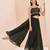 Classic black hand work crop top palazzo set