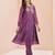 Purple hand work embellished kurta set