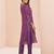 Purple hand work embellished kurta set