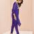 Purple floral hand work kurta set