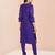 Purple floral hand work kurta set