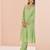 Green hand work embellished kurta set