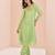 Green hand work embellished kurta set