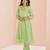 Green hand work embellished kurta set