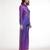 Purple gradient button-down pants set