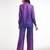Purple gradient button-down pants set