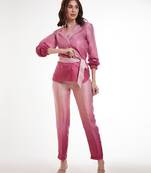 Pink gradient belted jacket set