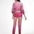 Pink gradient belted jacket set