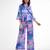 Watercolor print peplum pants set
