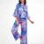 Watercolor print peplum pants set