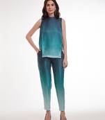 Blue gradient sleeveless pants set