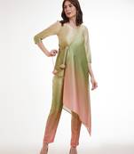 Pastel ombre asymmetrical kurta set
