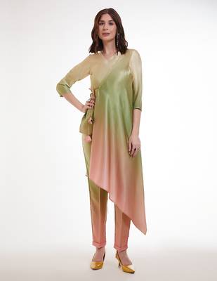 Pastel ombre asymmetrical kurta set 2