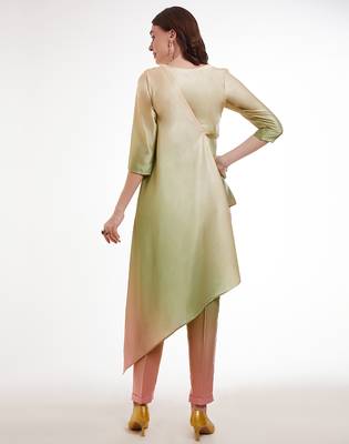 Pastel ombre asymmetrical kurta set 4