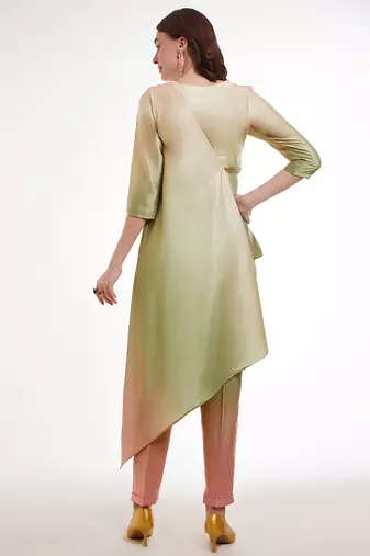 Pastel ombre asymmetrical kurta set
