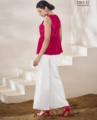 Pink hand-embroidered gaji silk top 4