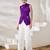 Purple hand-embroidered gaji silk top