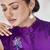 Purple hand-embroidered gaji silk top