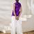 Purple hand-embroidered gaji silk top