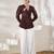 Maroon hand-embroidered gaji silk top