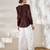 Maroon hand-embroidered gaji silk top