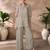 Green hand-embroidered organza co-ord set