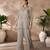 Green hand-embroidered organza co-ord set