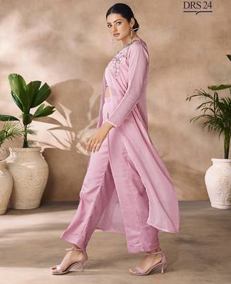 Pastel pink organza co-ord set 2