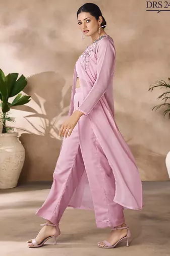 Pastel pink organza co-ord set