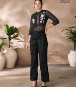 Black organza handwork co-ord set