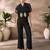 Chic black handworked top trousers set
