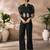 Chic black handworked top trousers set