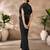 Chic black handworked top trousers set