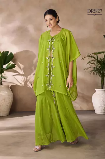 Lush green embellished co-ord se