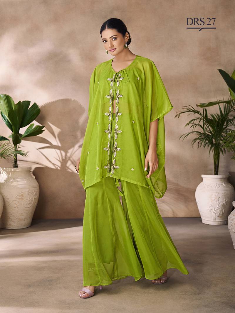 Lush green embellished co-ord se