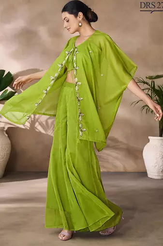 Lush green embellished co-ord se