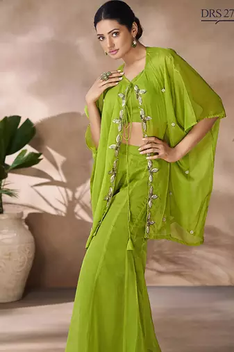 Lush green embellished co-ord se