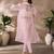 Elegant pink organza co-ord set with embroidered long jacket
