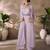 Lavender organza co-ord set with belted waist detailing