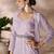 Lavender organza co-ord set with belted waist detailing