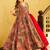 Red rayon digital print anarkali gown with dupatta set