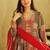 Red rayon digital print anarkali gown with dupatta set